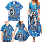 Personalised Bulldogs NAIDOC Week 2024 Family Matching Summer Maxi Dress and Hawaiian Shirt Aboriginal Fire Burning Sparks