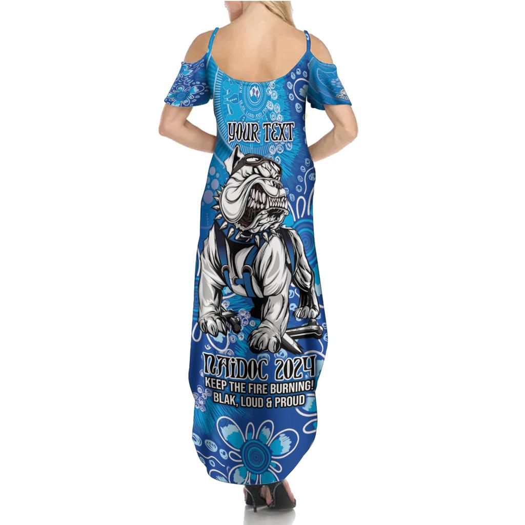 Personalised Bulldogs NAIDOC Week 2024 Family Matching Summer Maxi Dress and Hawaiian Shirt Aboriginal Fire Burning Sparks