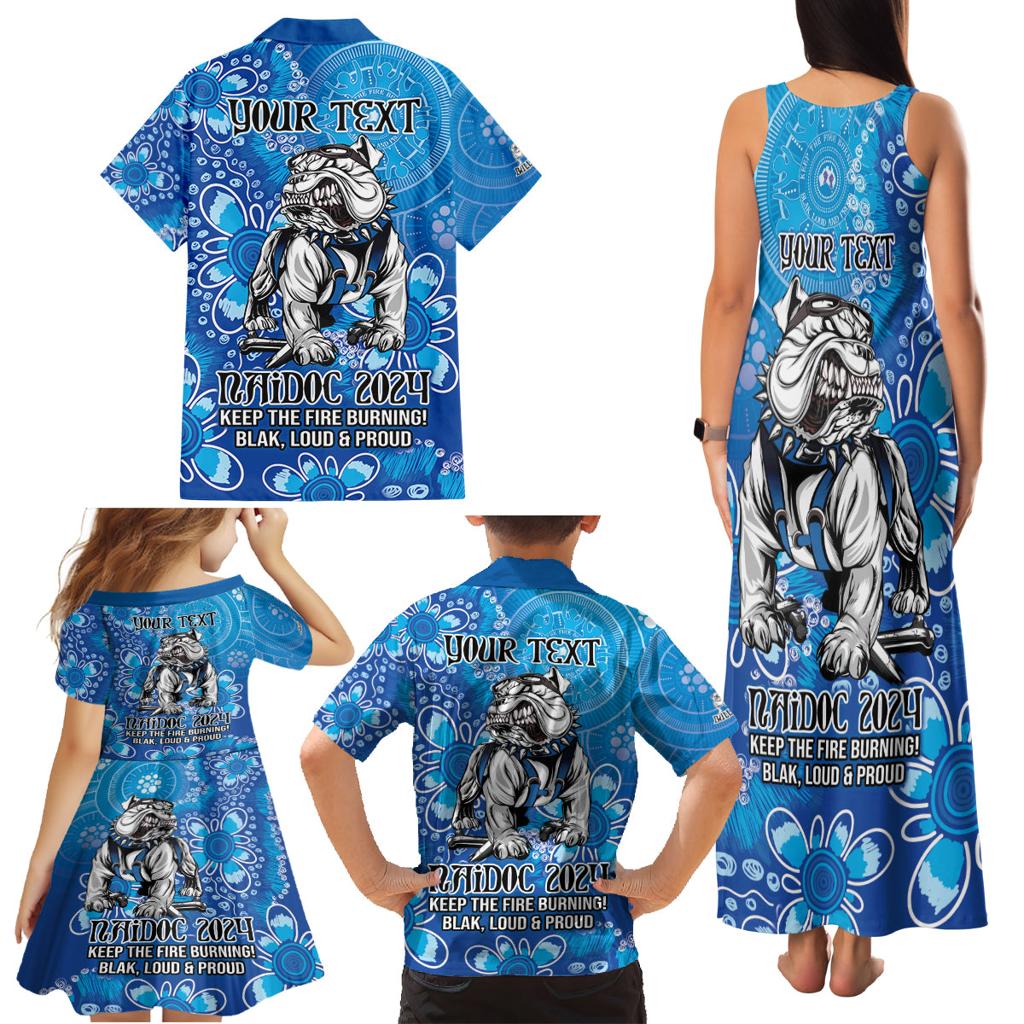 Personalised Bulldogs NAIDOC Week 2024 Family Matching Tank Maxi Dress and Hawaiian Shirt Aboriginal Fire Burning Sparks