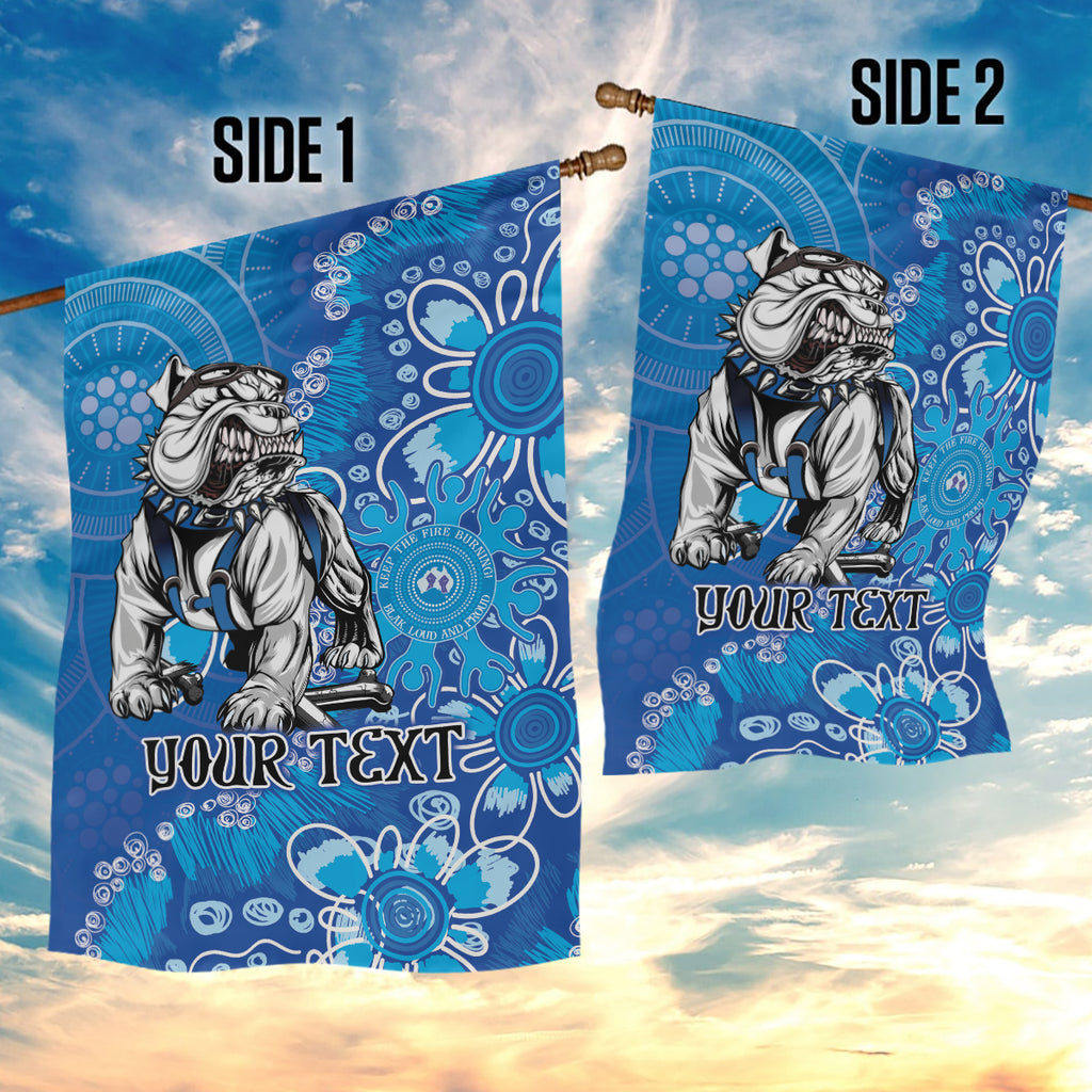 Personalised Bulldogs NAIDOC Week 2024 Garden Flag Aboriginal Fire Burning Sparks