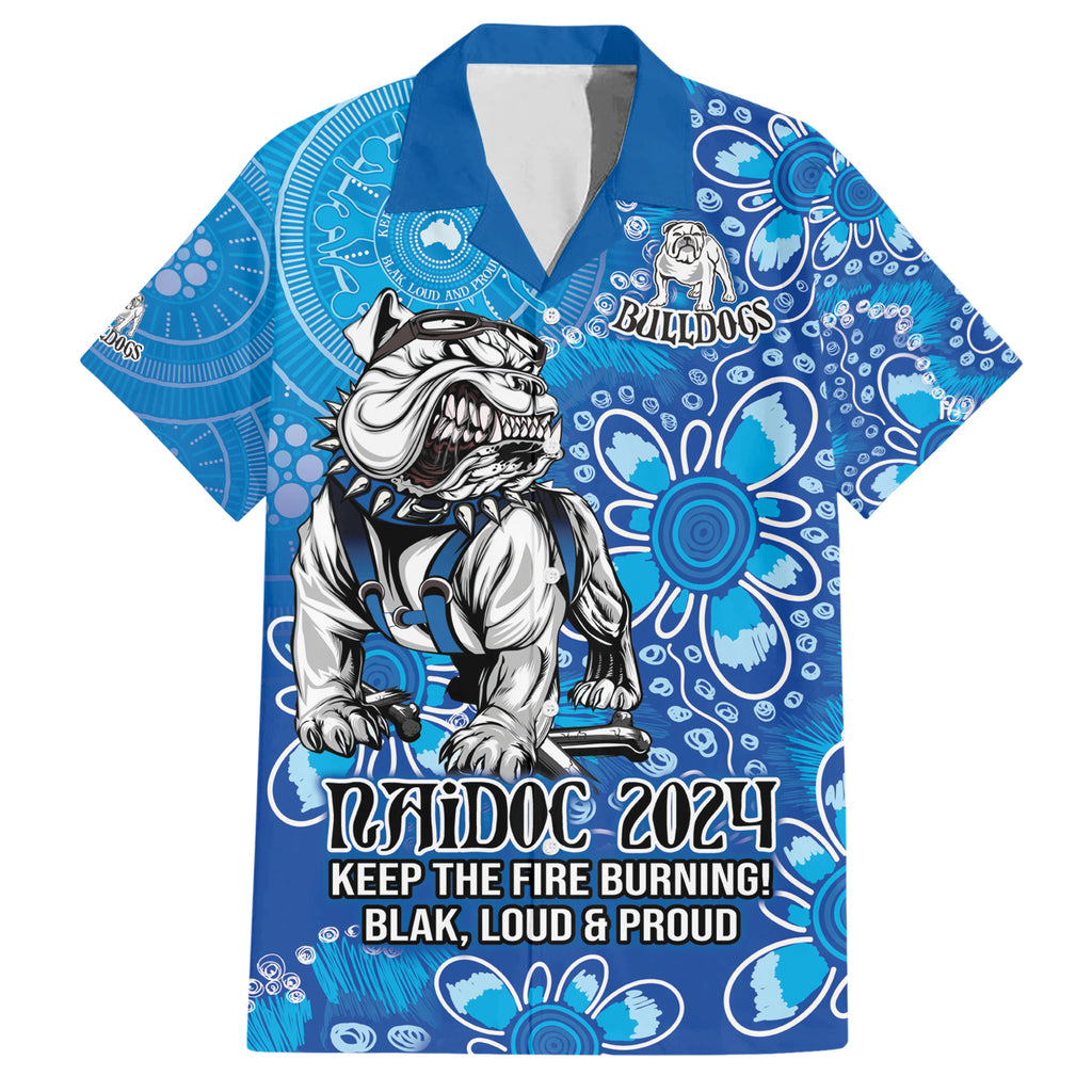Personalised Bulldogs NAIDOC Week 2024 Hawaiian Shirt Aboriginal Fire Burning Sparks