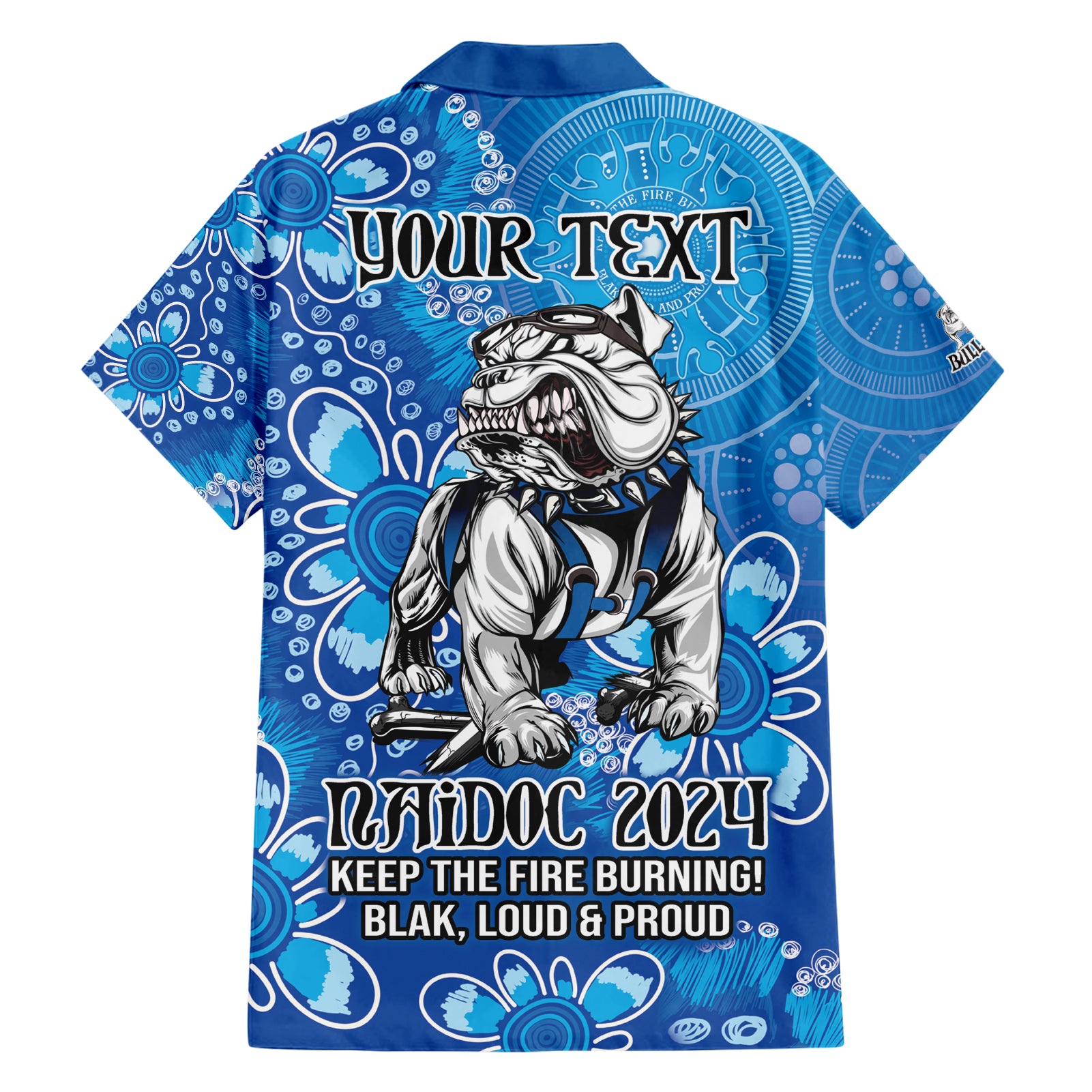 Personalised Bulldogs NAIDOC Week 2024 Hawaiian Shirt Aboriginal Fire Burning Sparks