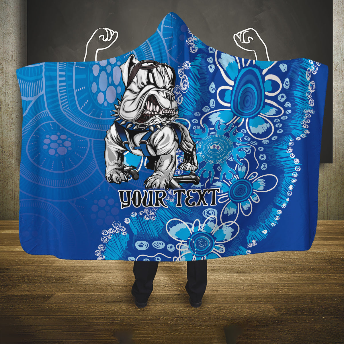 Personalised Bulldogs NAIDOC Week 2024 Hooded Blanket Aboriginal Fire Burning Sparks