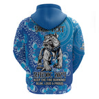 Personalised Bulldogs NAIDOC Week 2024 Hoodie Aboriginal Fire Burning Sparks