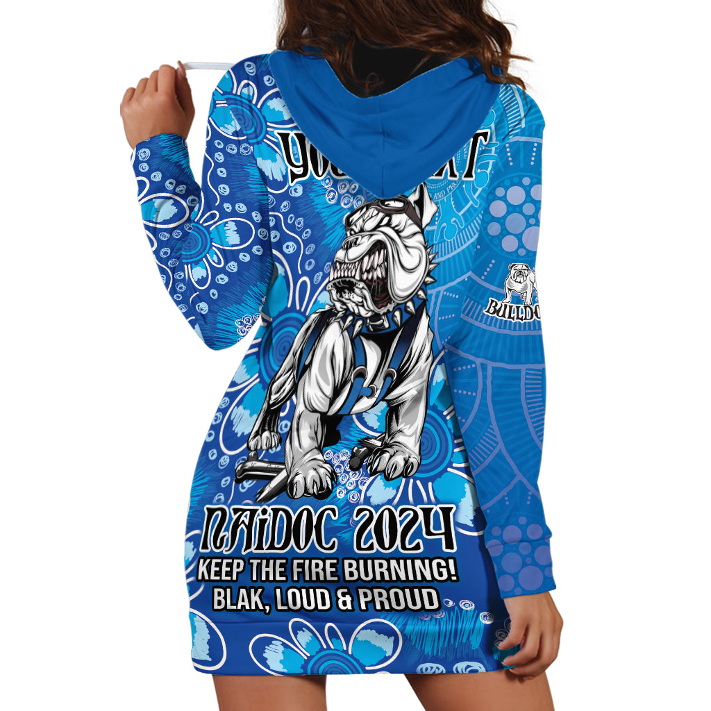 Personalised Bulldogs NAIDOC Week 2024 Hoodie Dress Aboriginal Fire Burning Sparks
