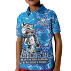 Personalised Bulldogs NAIDOC Week 2024 Kid Polo Shirt Aboriginal Fire Burning Sparks