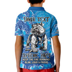Personalised Bulldogs NAIDOC Week 2024 Kid Polo Shirt Aboriginal Fire Burning Sparks