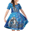 Personalised Bulldogs NAIDOC Week 2024 Kid Short Sleeve Dress Aboriginal Fire Burning Sparks