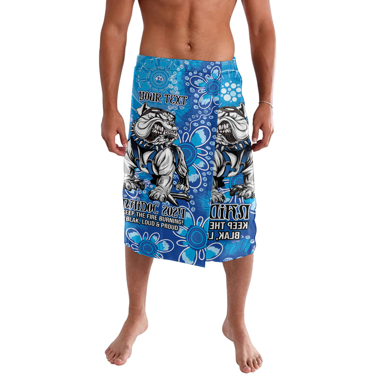 Personalised Bulldogs NAIDOC Week 2024 Lavalava Aboriginal Fire Burning Sparks