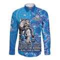 Personalised Bulldogs NAIDOC Week 2024 Long Sleeve Button Shirt Aboriginal Fire Burning Sparks