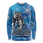 Personalised Bulldogs NAIDOC Week 2024 Long Sleeve Shirt Aboriginal Fire Burning Sparks