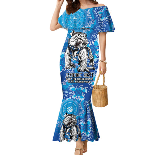 Personalised Bulldogs NAIDOC Week 2024 Mermaid Dress Aboriginal Fire Burning Sparks