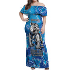Personalised Bulldogs NAIDOC Week 2024 Off Shoulder Maxi Dress Aboriginal Fire Burning Sparks