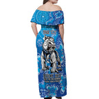 Personalised Bulldogs NAIDOC Week 2024 Off Shoulder Maxi Dress Aboriginal Fire Burning Sparks
