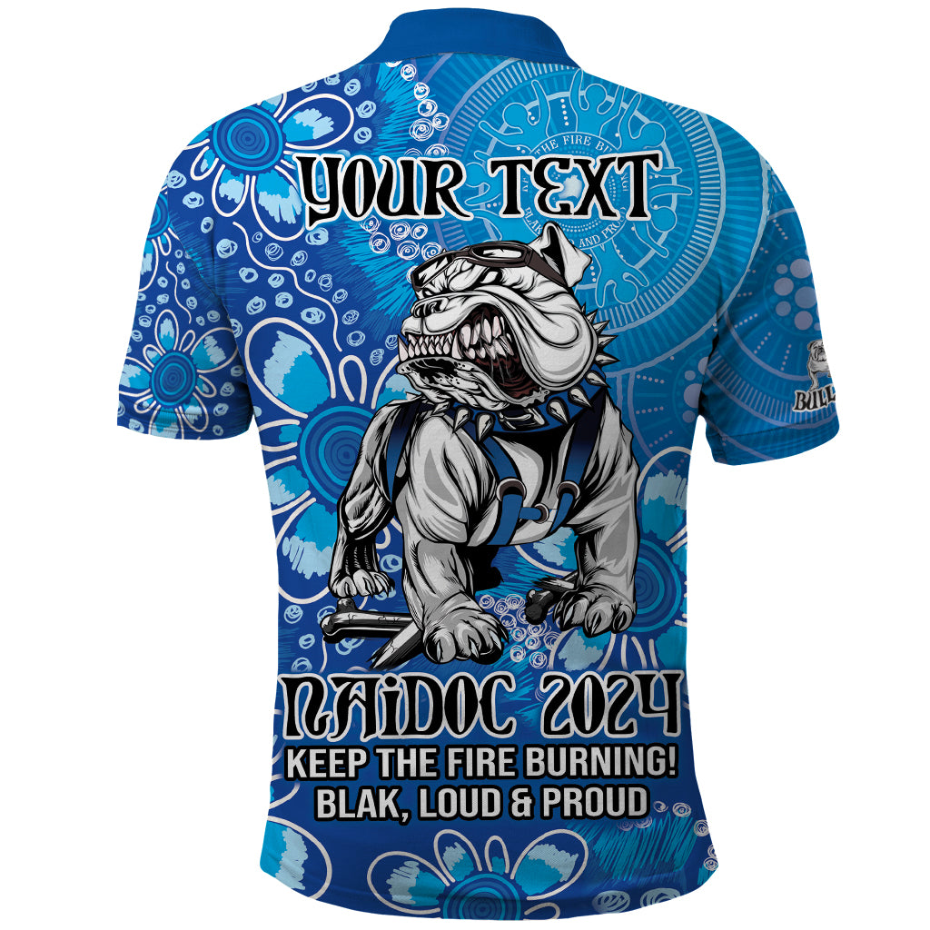 Personalised Bulldogs NAIDOC Week 2024 Polo Shirt Aboriginal Fire Burning Sparks