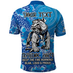 Personalised Bulldogs NAIDOC Week 2024 Polo Shirt Aboriginal Fire Burning Sparks