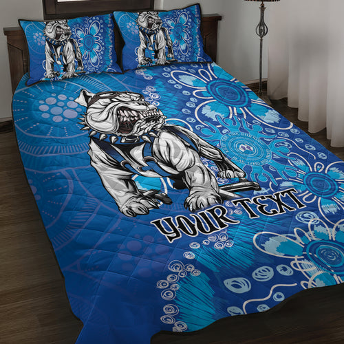 Personalised Bulldogs NAIDOC Week 2024 Quilt Bed Set Aboriginal Fire Burning Sparks