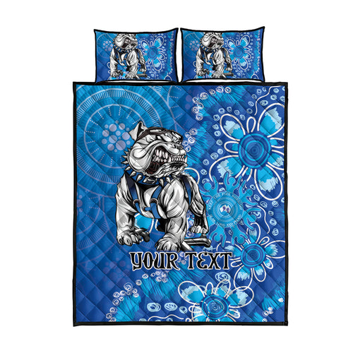 Personalised Bulldogs NAIDOC Week 2024 Quilt Bed Set Aboriginal Fire Burning Sparks