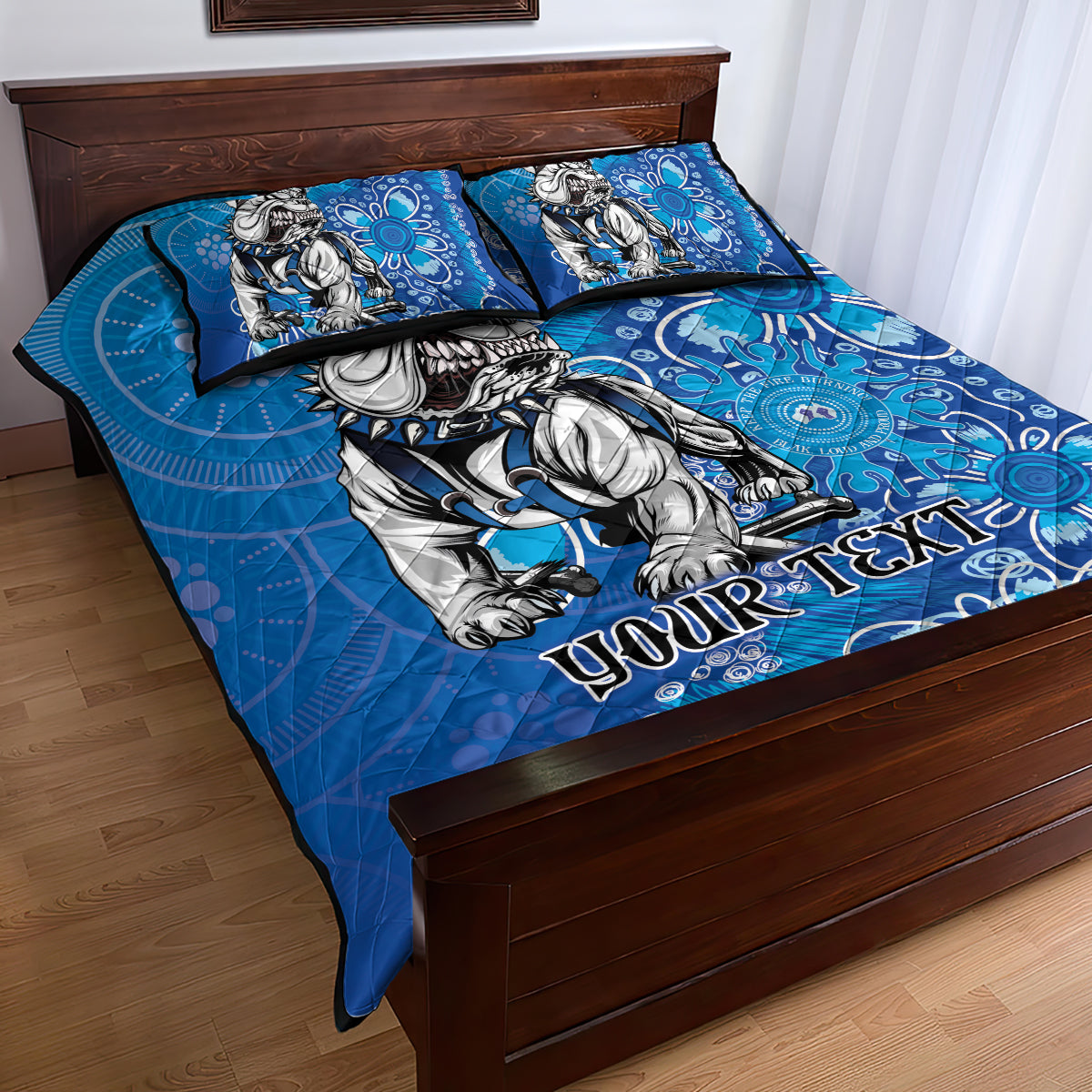 Personalised Bulldogs NAIDOC Week 2024 Quilt Bed Set Aboriginal Fire Burning Sparks