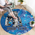 Personalised Bulldogs NAIDOC Week 2024 Round Carpet Aboriginal Fire Burning Sparks