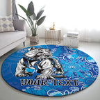 Personalised Bulldogs NAIDOC Week 2024 Round Carpet Aboriginal Fire Burning Sparks