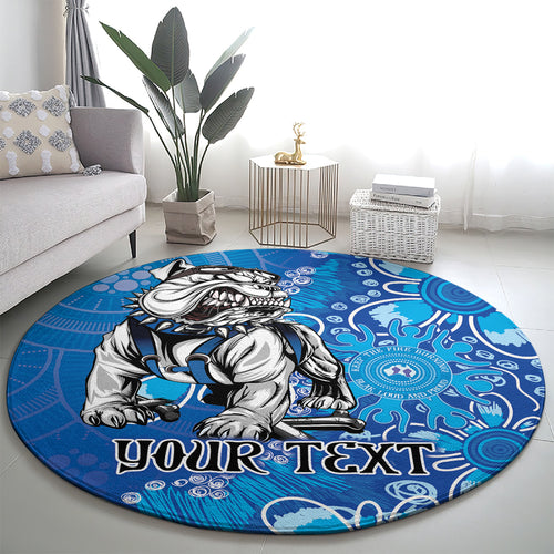 Personalised Bulldogs NAIDOC Week 2024 Round Carpet Aboriginal Fire Burning Sparks