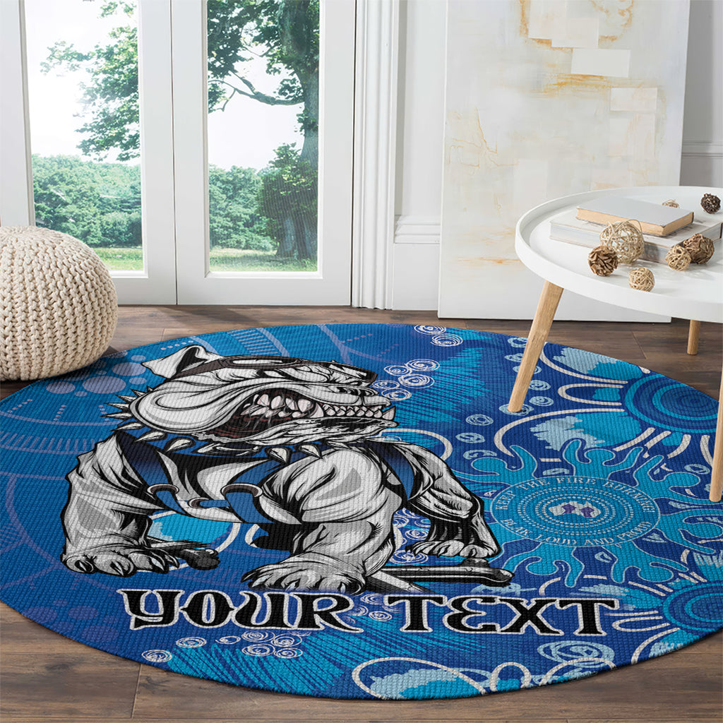 Personalised Bulldogs NAIDOC Week 2024 Round Carpet Aboriginal Fire Burning Sparks