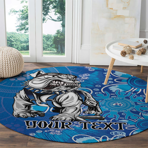 Personalised Bulldogs NAIDOC Week 2024 Round Carpet Aboriginal Fire Burning Sparks