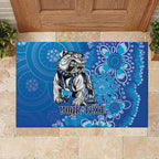 Personalised Bulldogs NAIDOC Week 2024 Rubber Doormat Aboriginal Fire Burning Sparks