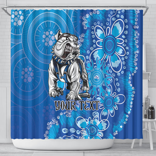 Personalised Bulldogs NAIDOC Week 2024 Shower Curtain Aboriginal Fire Burning Sparks
