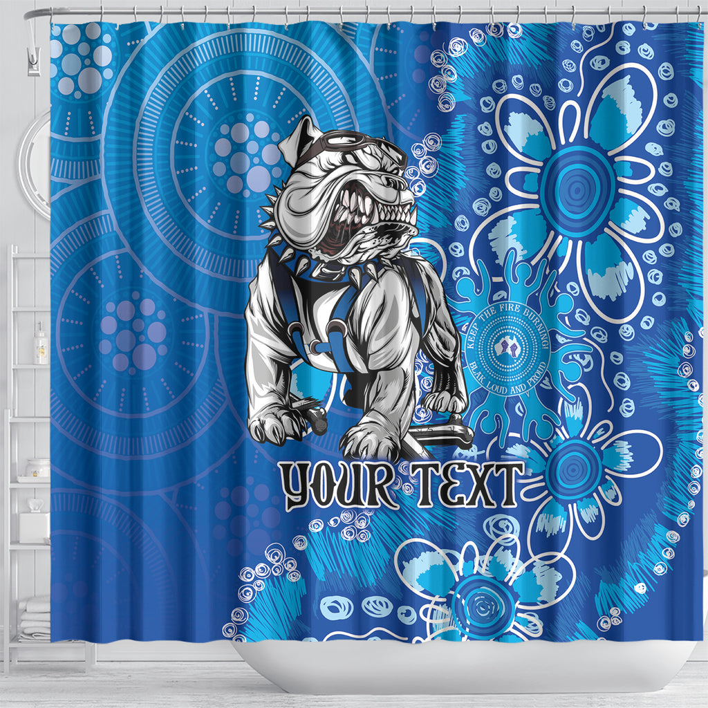 Personalised Bulldogs NAIDOC Week 2024 Shower Curtain Aboriginal Fire Burning Sparks