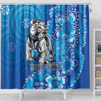 Personalised Bulldogs NAIDOC Week 2024 Shower Curtain Aboriginal Fire Burning Sparks