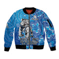 Personalised Bulldogs NAIDOC Week 2024 Sleeve Zip Bomber Jacket Aboriginal Fire Burning Sparks