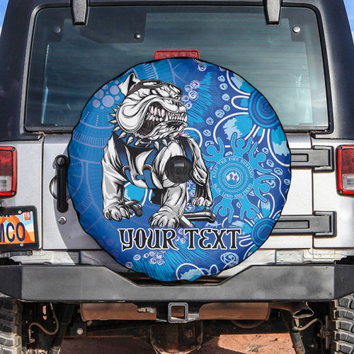 Personalised Bulldogs NAIDOC Week 2024 Spare Tire Cover Aboriginal Fire Burning Sparks