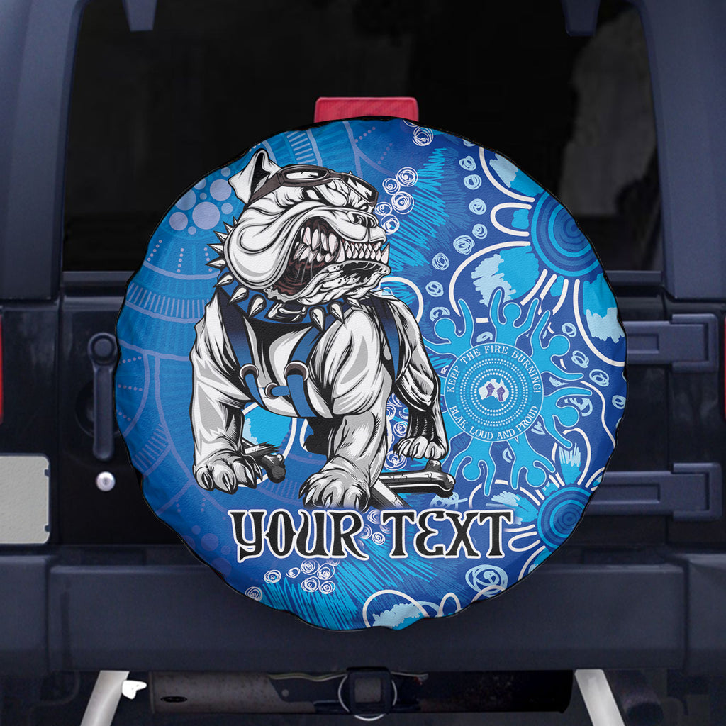 Personalised Bulldogs NAIDOC Week 2024 Spare Tire Cover Aboriginal Fire Burning Sparks