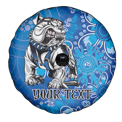 Personalised Bulldogs NAIDOC Week 2024 Spare Tire Cover Aboriginal Fire Burning Sparks