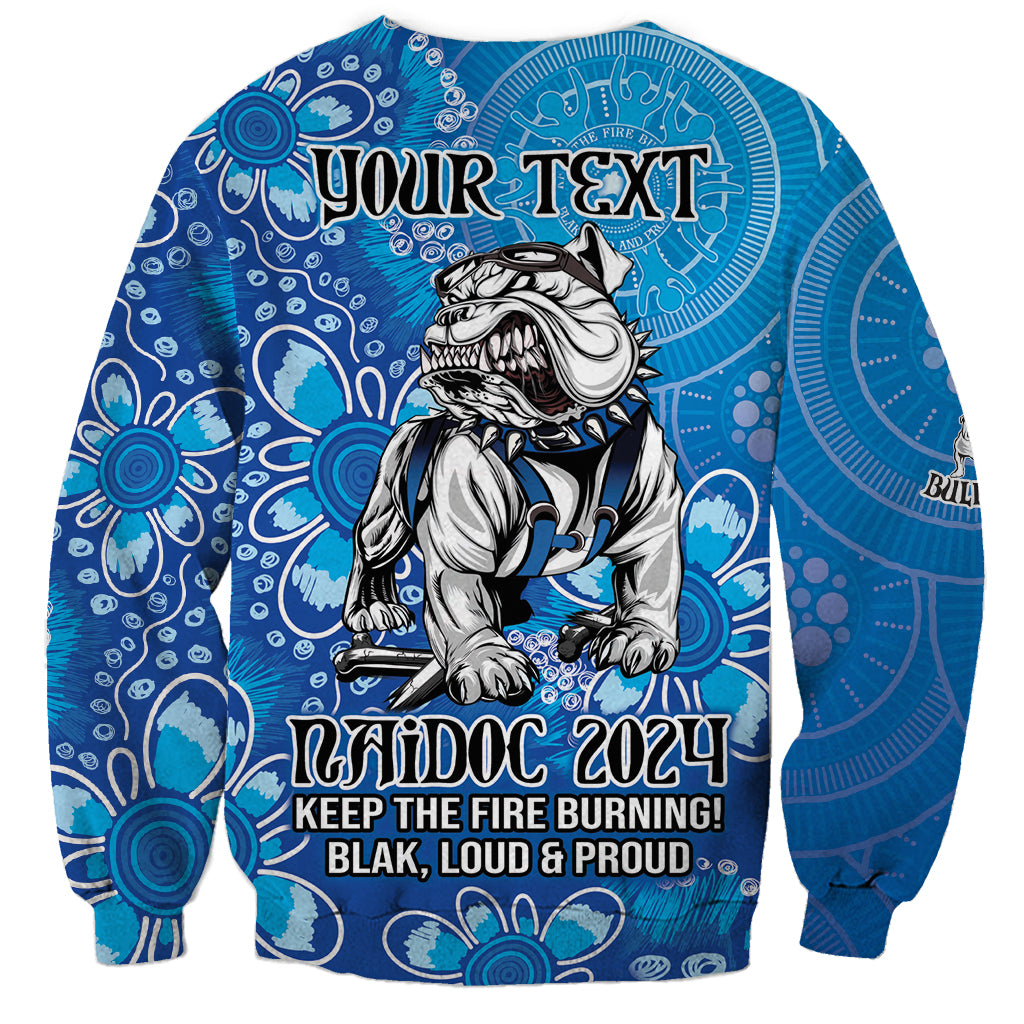 Personalised Bulldogs NAIDOC Week 2024 Sweatshirt Aboriginal Fire Burning Sparks
