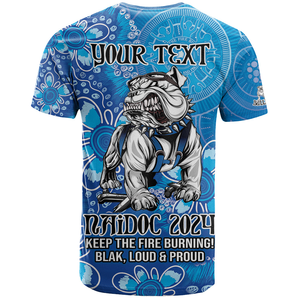 Personalised Bulldogs NAIDOC Week 2024 T Shirt Aboriginal Fire Burning Sparks