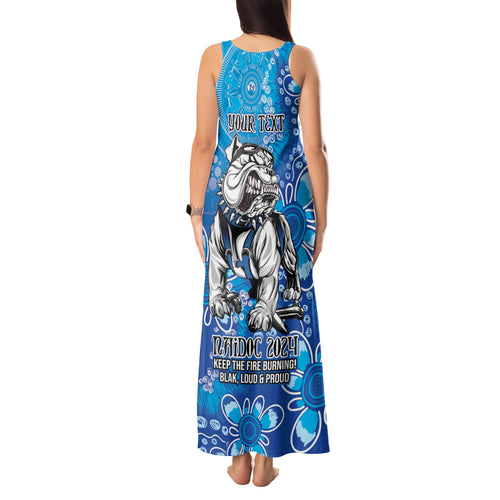 Personalised Bulldogs NAIDOC Week 2024 Tank Maxi Dress Aboriginal Fire Burning Sparks