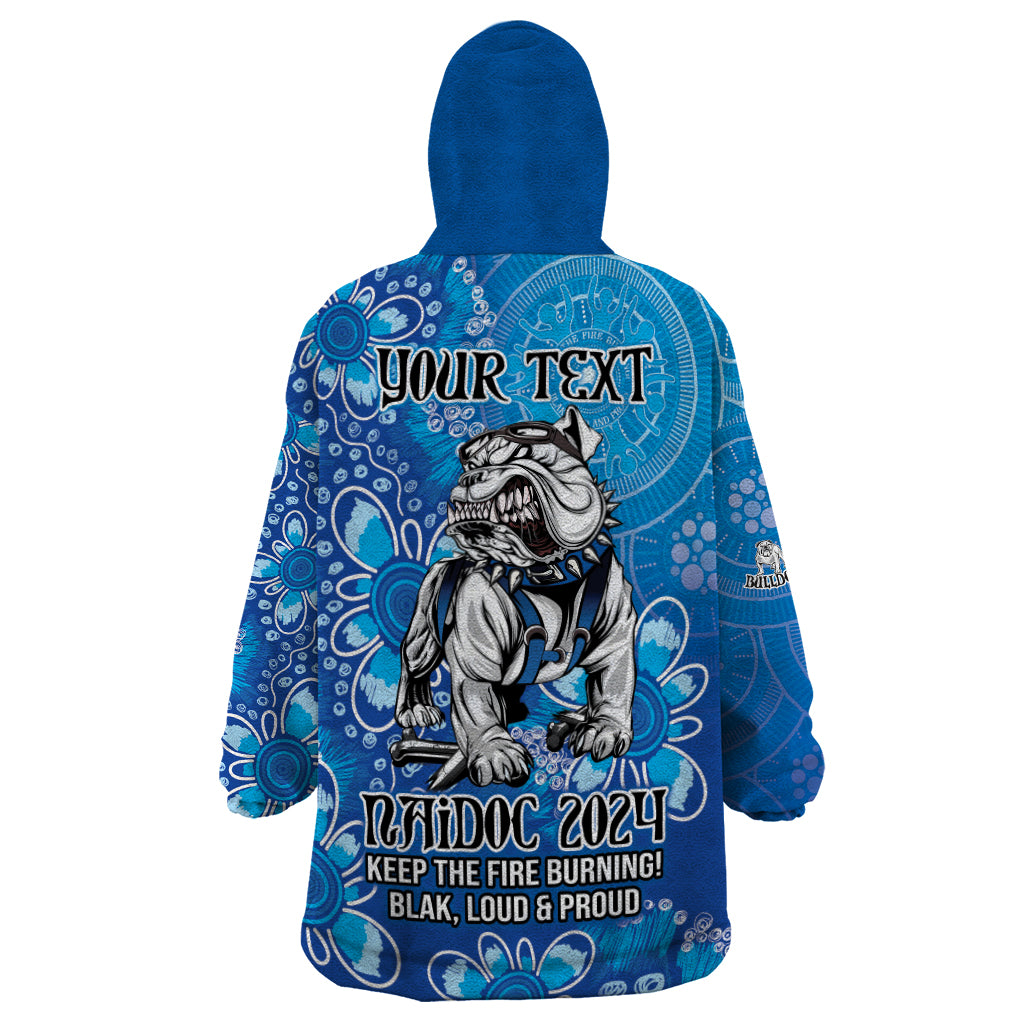 Personalised Bulldogs NAIDOC Week 2024 Wearable Blanket Hoodie Aboriginal Fire Burning Sparks