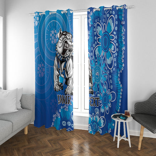 Personalised Bulldogs NAIDOC Week 2024 Window Curtain Aboriginal Fire Burning Sparks