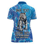 Personalised Bulldogs NAIDOC Week 2024 Women Polo Shirt Aboriginal Fire Burning Sparks
