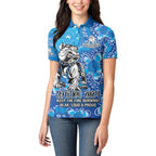 Personalised Bulldogs NAIDOC Week 2024 Women Polo Shirt Aboriginal Fire Burning Sparks