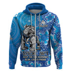 Personalised Bulldogs NAIDOC Week 2024 Zip Hoodie Aboriginal Fire Burning Sparks