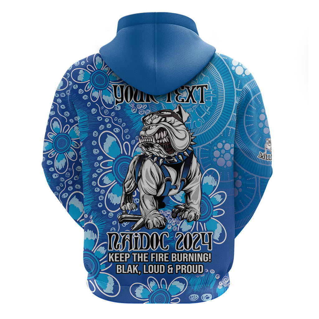 Personalised Bulldogs NAIDOC Week 2024 Zip Hoodie Aboriginal Fire Burning Sparks