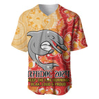 Personalised Dolphins NAIDOC Week 2024 Baseball Jersey Aboriginal Fire Burning Sparks