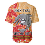 Personalised Dolphins NAIDOC Week 2024 Baseball Jersey Aboriginal Fire Burning Sparks