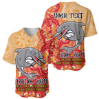 Personalised Dolphins NAIDOC Week 2024 Baseball Jersey Aboriginal Fire Burning Sparks