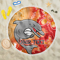 Personalised Dolphins NAIDOC Week 2024 Beach Blanket Aboriginal Fire Burning Sparks