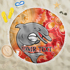 Personalised Dolphins NAIDOC Week 2024 Beach Blanket Aboriginal Fire Burning Sparks